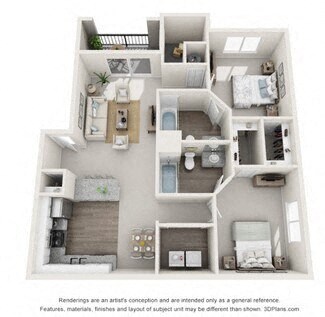 a 2 bedroom192 sq ft floor plan